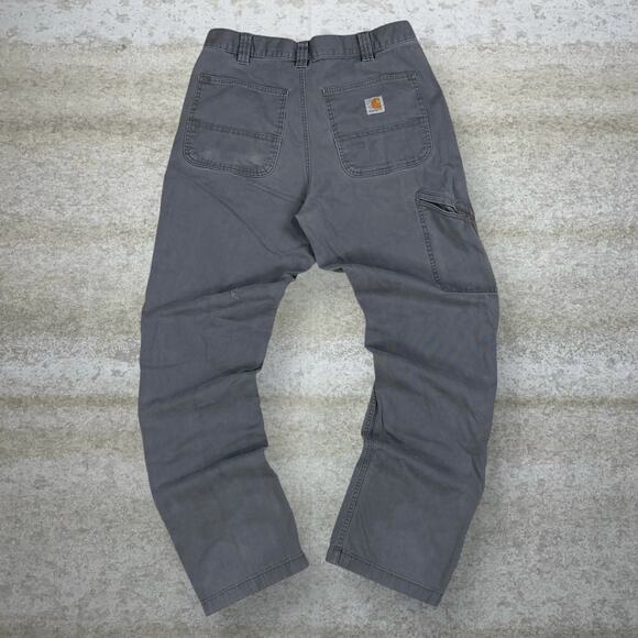 Vintage Carhartt Carpenter Pants Grey Canvas Relaxed Fit Dungarees Painters 90s - Picture 1 of 8